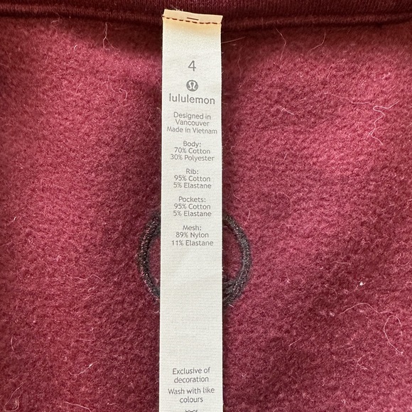 Lululemon wine red radiant zip up, hardly worn - Picture 8 of 9